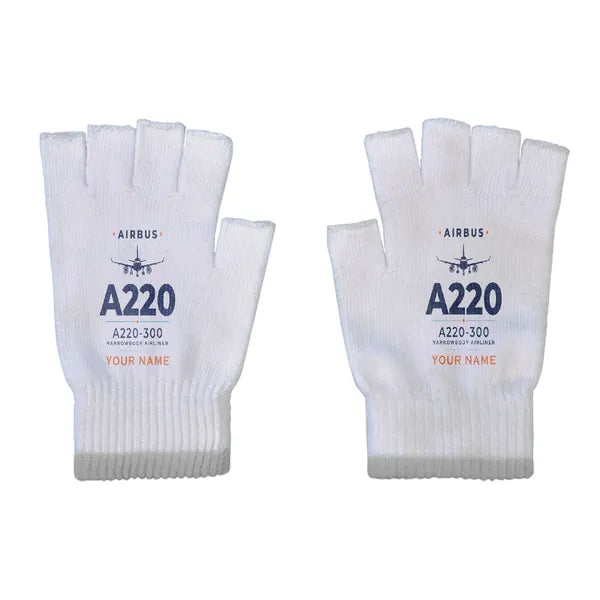 Airbus A220-300 - Gloves - Cut - Heritage + Name - Light Gray