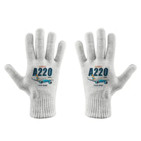 Thumbnail for Airbus A220-300 - Gloves - Full - Cartoon + Name - White