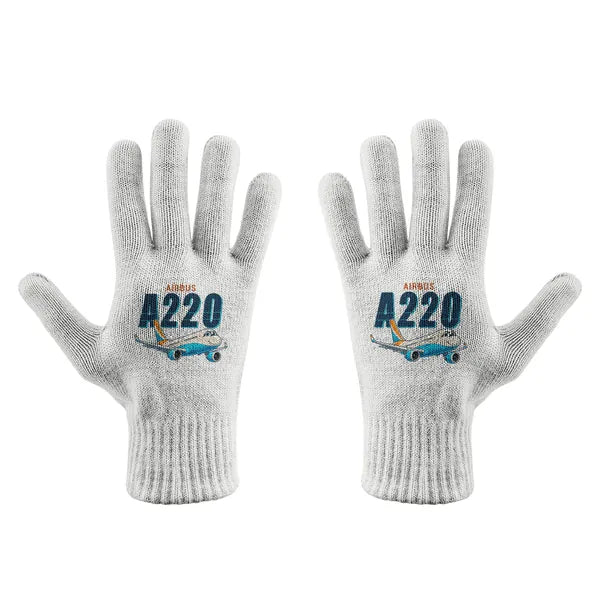 Airbus A220-300 - Gloves - Full - Cartoon - White