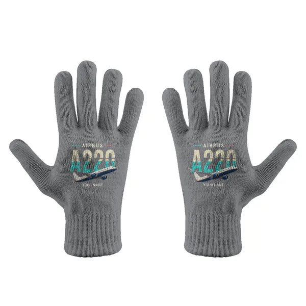 Airbus A220-300 - Gloves - Full - Original + Name - Gray