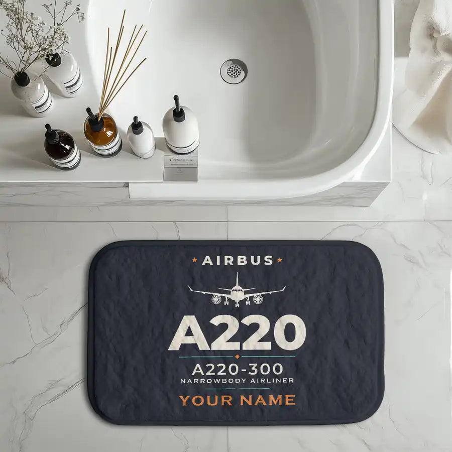 Airbus A220-300 - Heritage + Name - Bath Mat