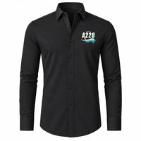 Thumbnail for Airbus A220-300 - Long Sleeve Shirt - Cartoon - Black