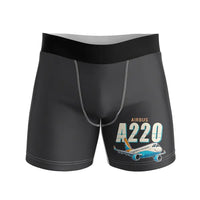 Thumbnail for Airbus A220-300 - Men Boxers - Cartoon - Black
