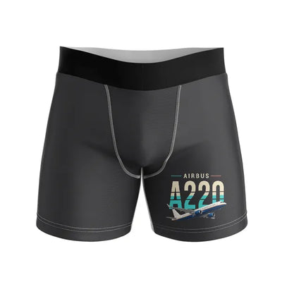 Airbus A220-300 - Men Boxers - Original - Black