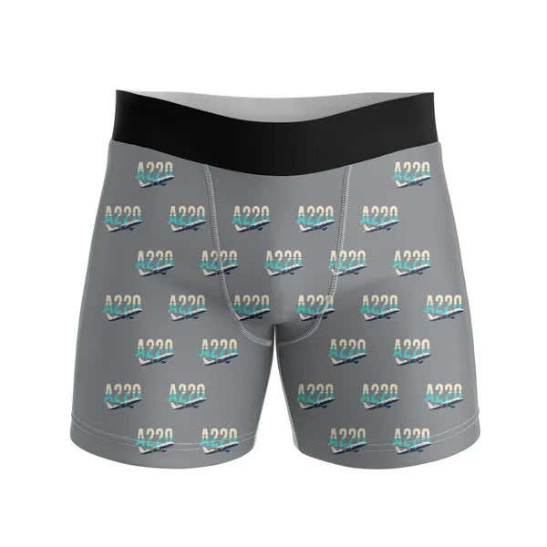 Airbus A220-300 - Men Boxers - Original Pattern - Gray