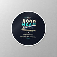 Thumbnail for Airbus A220-300 - Original - Circle Sticker - Close-up