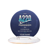 Thumbnail for Airbus A220-300 - Original + Name - Pin - Navy Blue