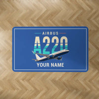 Thumbnail for Airbus A220-300 - Original + Name - Rectangle Carpet - Blue