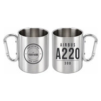Thumbnail for Airbus A220-300 - Outdoors Mug - Tag + Name - Silver
