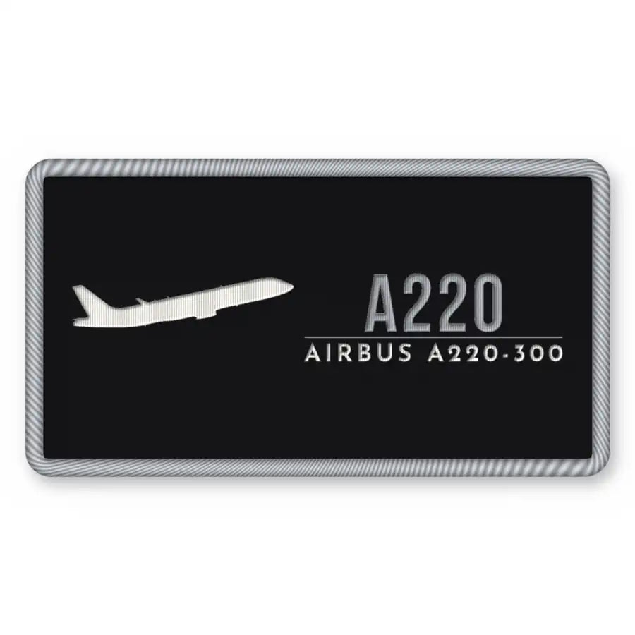 Airbus A220-300 Patches - Rectangle - Black Silver