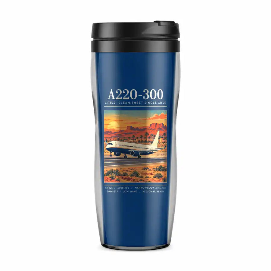 Airbus A220-300 - Poster - Plastic (No Holder) - Blue