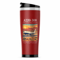 Thumbnail for Airbus A220-300 - Poster - Stainless Steel (No Holder) - Red