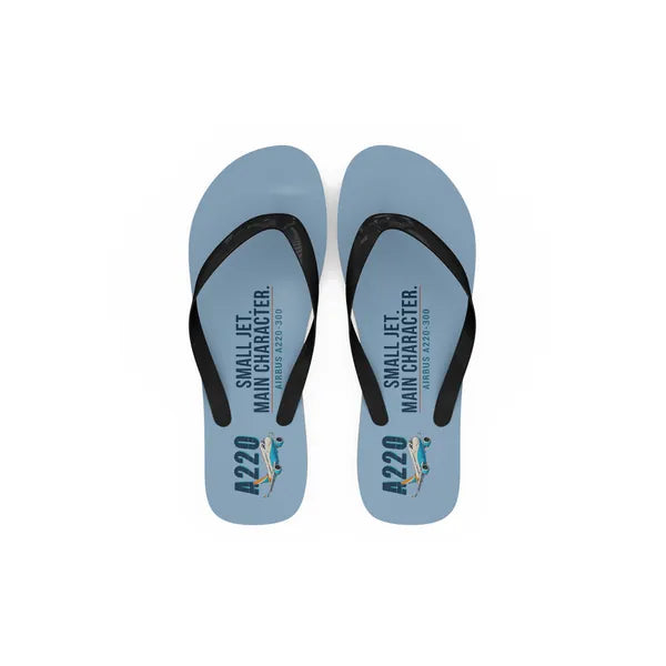 Airbus A220-300 - Slippers - Flip Flops - Cartoon - Light Blue