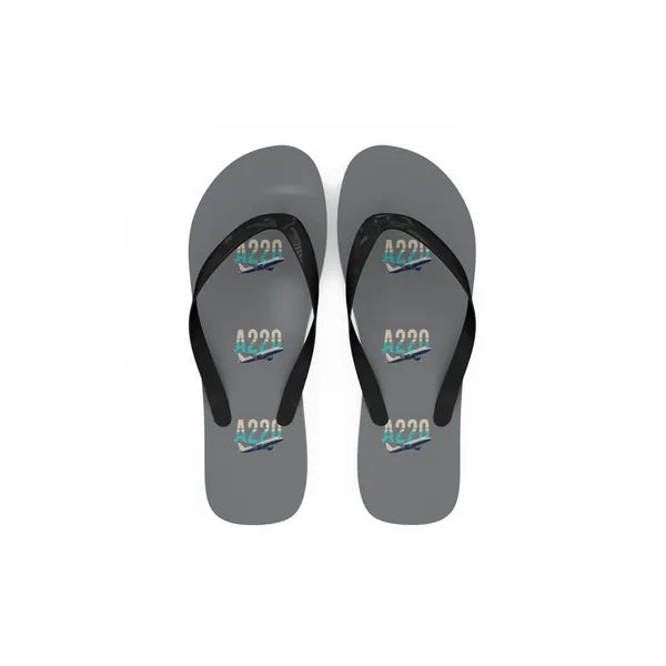 Airbus A220-300 - Slippers - Flip Flops - Original Pattern - Gray