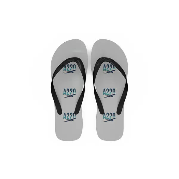 Airbus A220-300 - Slippers - Flip Flops - Original Pattern - Light Gray