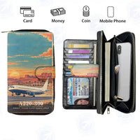 Thumbnail for Airbus A220-300 Leather Wallets - Zip Long Wallet - 3D