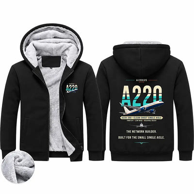 Airbus A220-300 Zipped Sweatshirts - Original - Black
