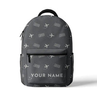 Thumbnail for Airbus A300-600F - 3D Backpack - 3D Pattern + Name - Gray