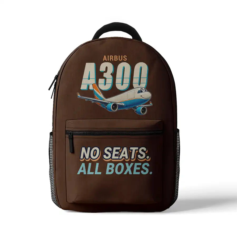Airbus A300-600F - 3D Backpack - Cartoon - Brown
