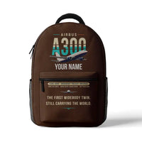 Thumbnail for Airbus A300-600F - 3D Backpack - Original + Name - Brown