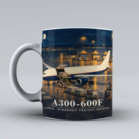 Thumbnail for Airbus A300-600F - 3D + Title - Mug - White