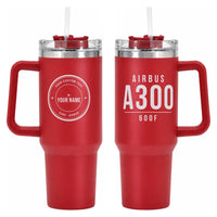Thumbnail for Airbus A300-600F - 40oz Car Mug - Tag + Name - Red