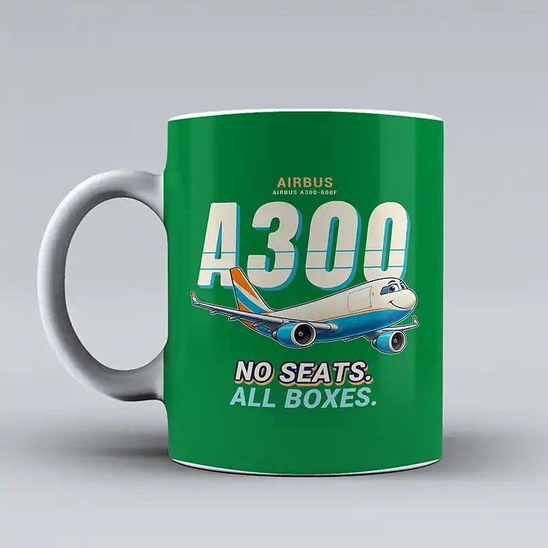 Airbus A300-600F - Cartoon - Mug - Green