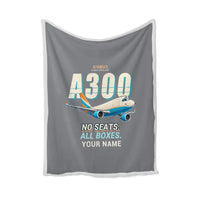Thumbnail for Airbus A300-600F - Cartoon + Name - Blanket - Gray