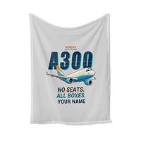 Thumbnail for Airbus A300-600F - Cartoon + Name - Blanket - Light Gray