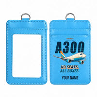 Thumbnail for Airbus A300-600F - Cartoon - ID Card Holder - Blue + Name