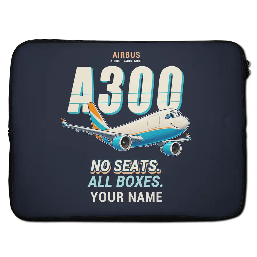 Airbus A300-600F - Cartoon + Name - Laptop Sleeve