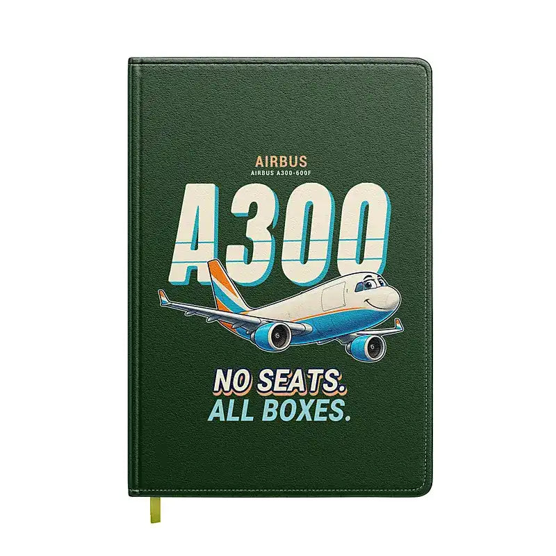 Airbus A300-600F - Cartoon - Notebook - Dark Green