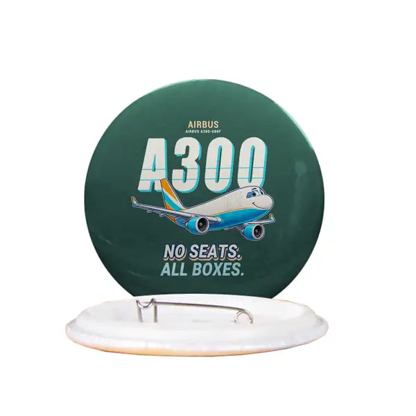 Airbus A300-600F - Cartoon - Pin - Dark Green