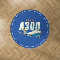 Thumbnail for Airbus A300-600F - Cartoon - Round Carpet - Blue