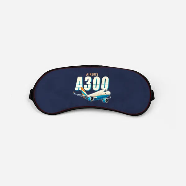 Airbus A300-600F - Cartoon - Sleep Mask - Navy Blue