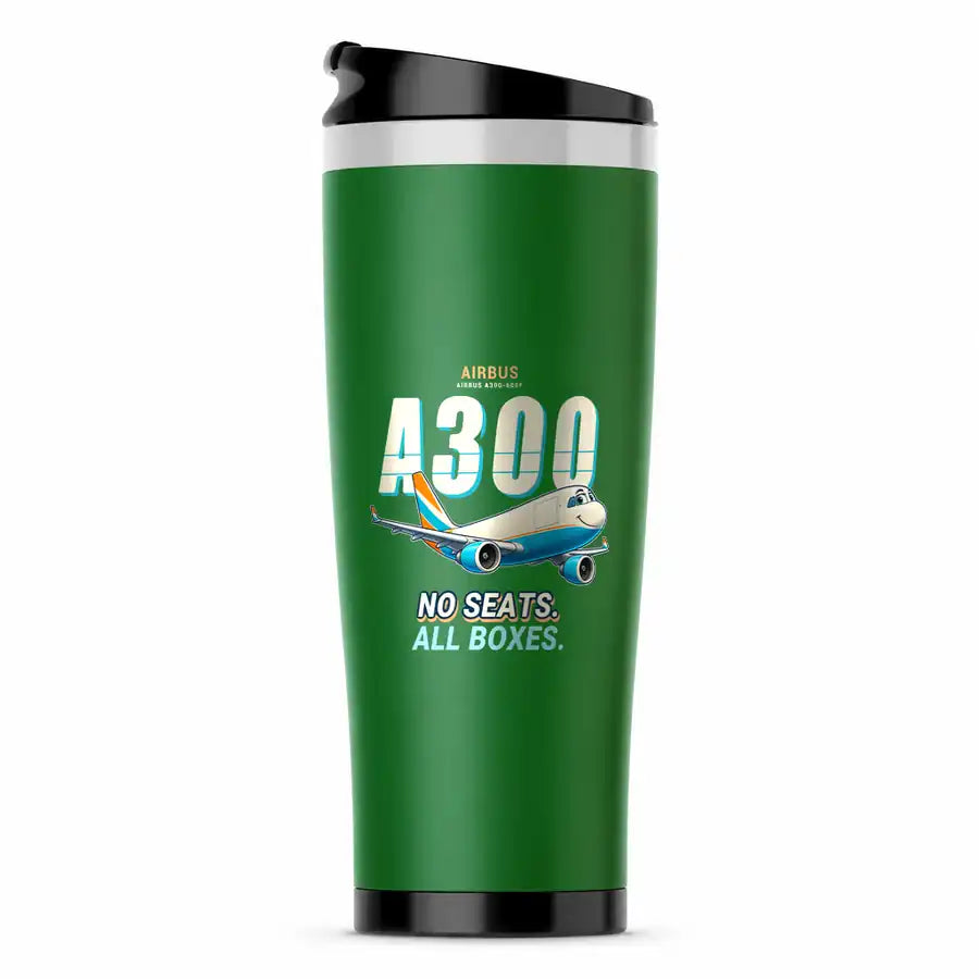 Airbus A300-600F - Cartoon - Stainless Steel (No Holder) - Green