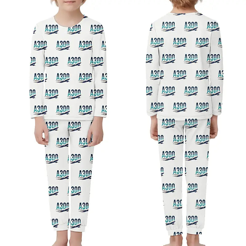 Airbus A300-600F - Children Pajamas - Original Pattern - White