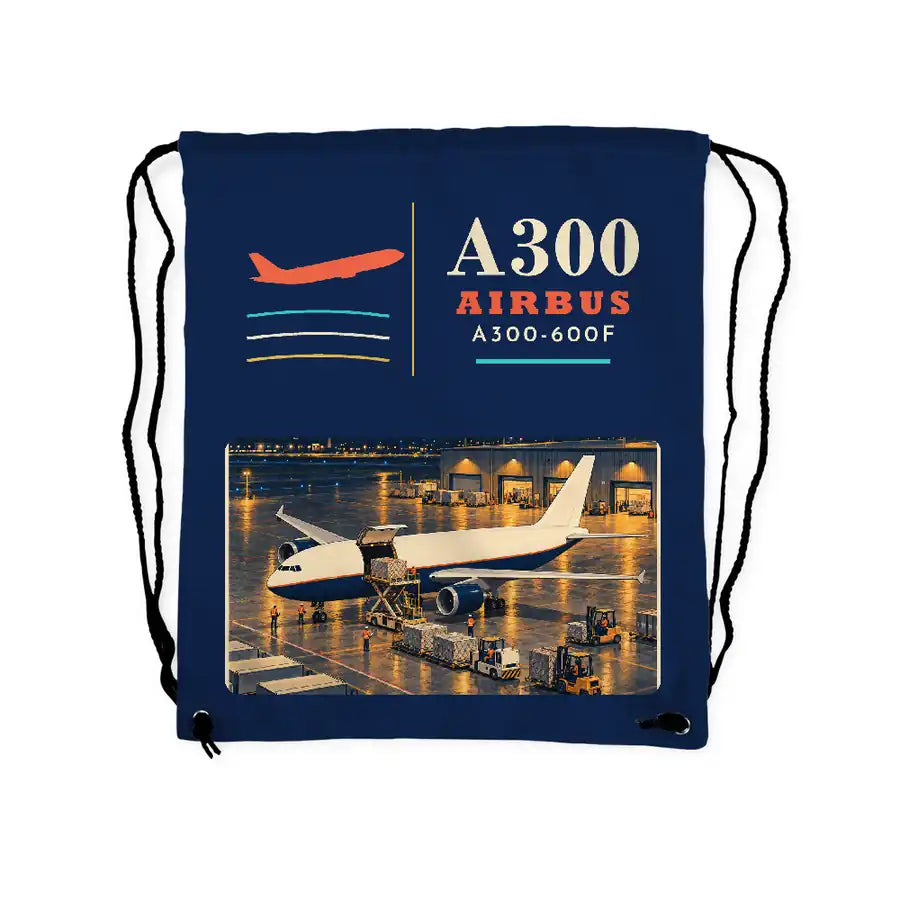 Airbus A300-600F - Drawstring Bag - Classic - Dark Blue