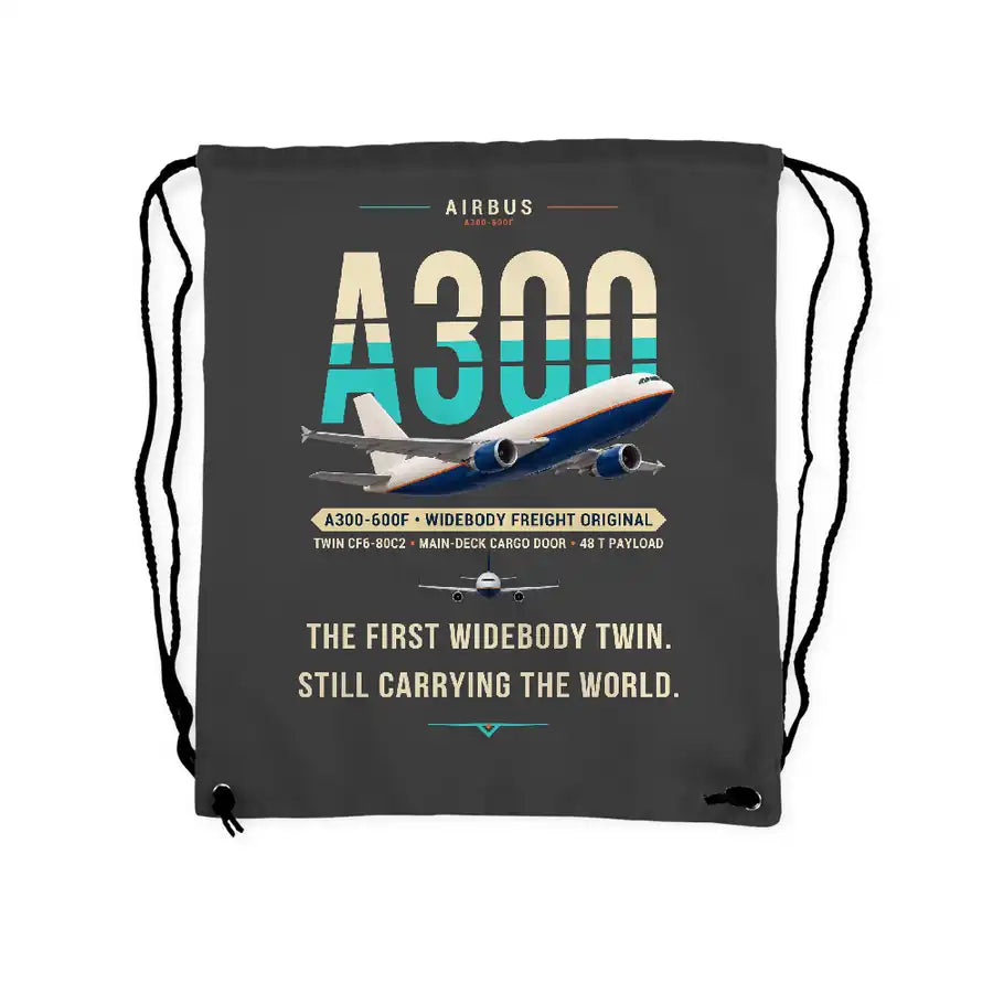 Airbus A300-600F - Drawstring Bag - Original - Gray
