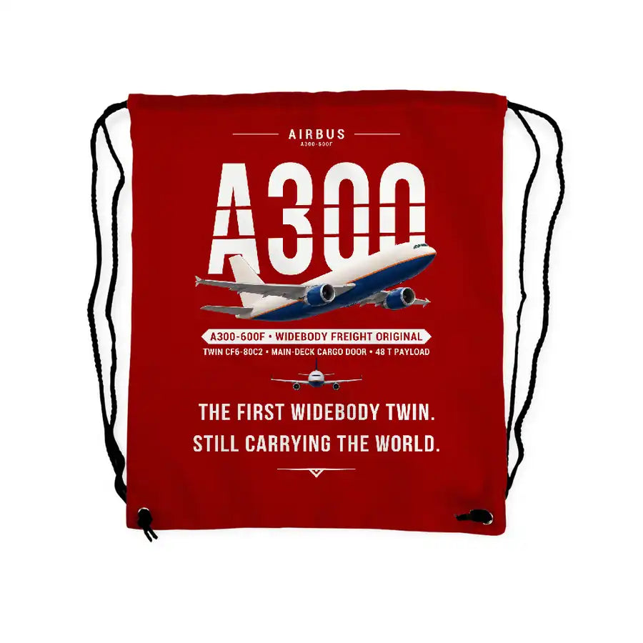 Airbus A300-600F - Drawstring Bag - Original - Red