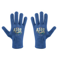 Thumbnail for Airbus A300-600F - Gloves - Full - Cartoon + Name - Blue