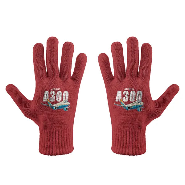 Airbus A300-600F - Gloves - Full - Cartoon - Red