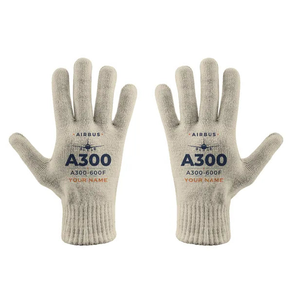 Airbus A300-600F - Gloves - Full - Heritage + Name - Beige