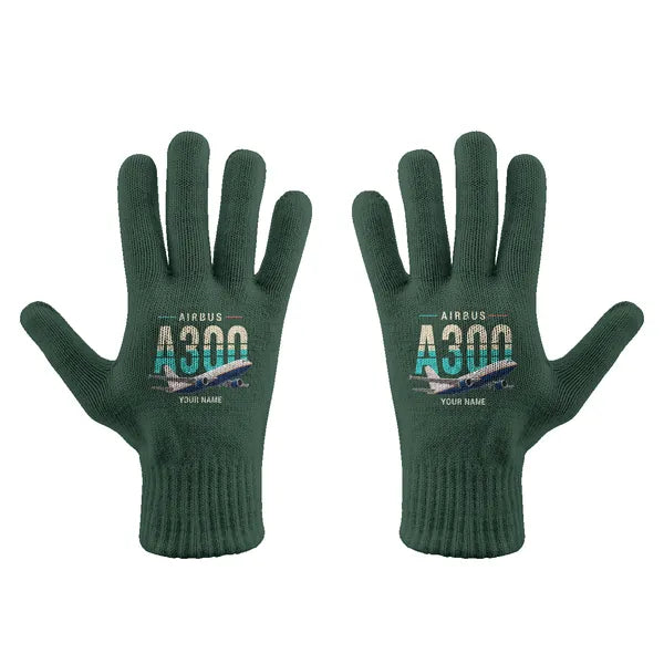 Airbus A300-600F - Gloves - Full - Original + Name - Dark Green