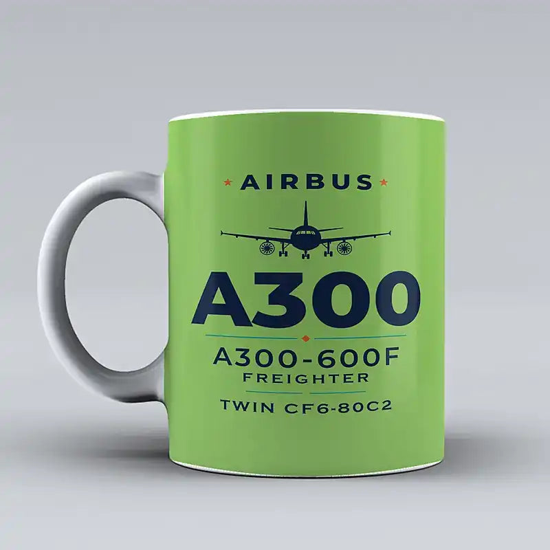 Airbus A300-600F - Heritage - Mug - Light Green