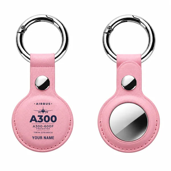 Airbus A300-600F - Heritage + Name - AirTag Case - Pink