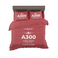 Thumbnail for Airbus A300-600F - Heritage + Name - Bedding Set - Red