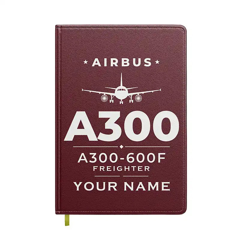 Airbus A300-600F - Heritage + Name - Notebook - Dark Red