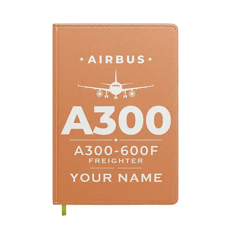 Airbus A300-600F - Heritage + Name - Notebook - Orange