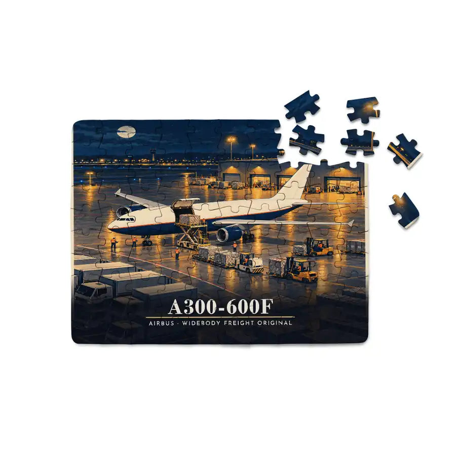 Airbus A300-600F - Horizontal + Text - Canvas Puzzle